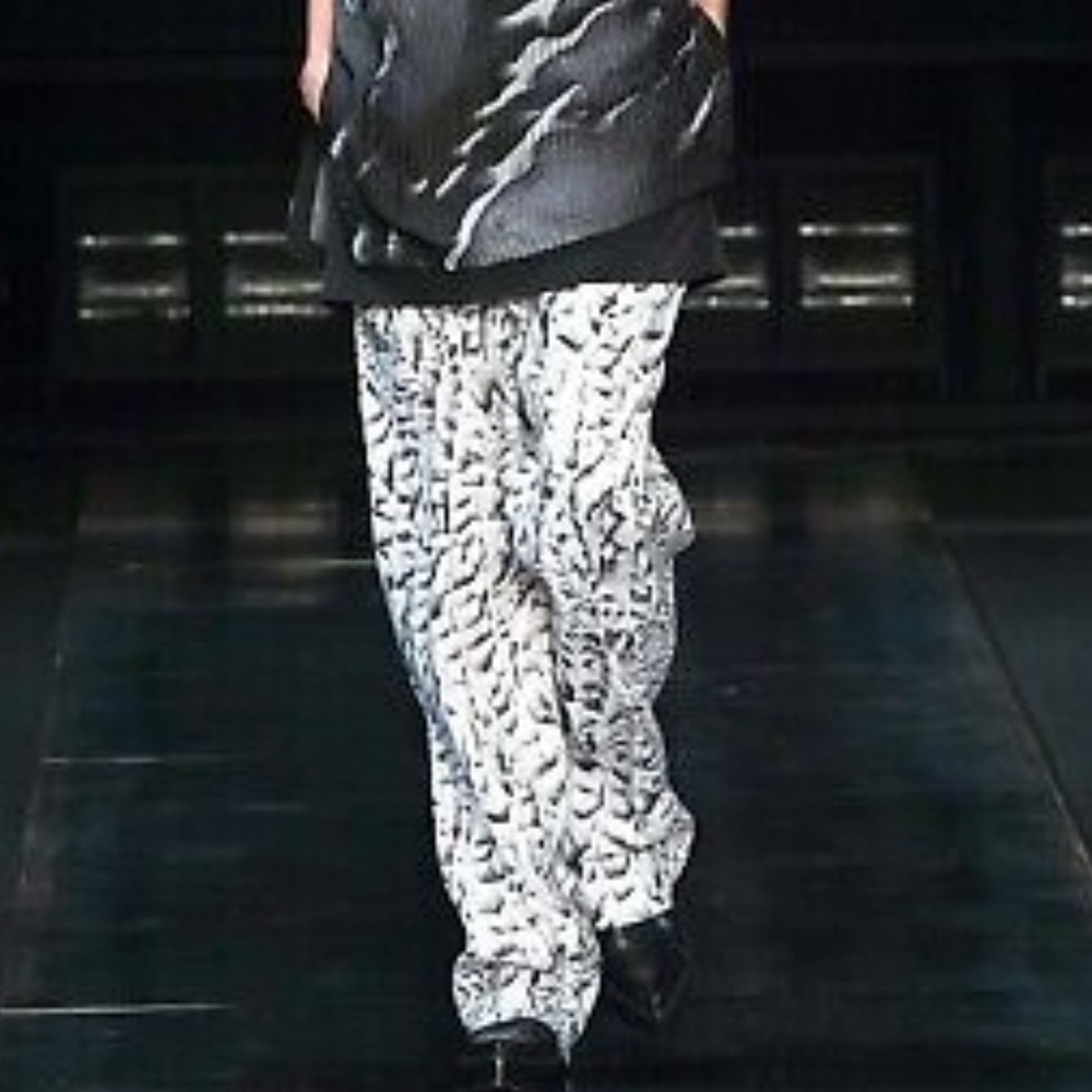 Helmut Lang Wrap Front Graphic Print Pants